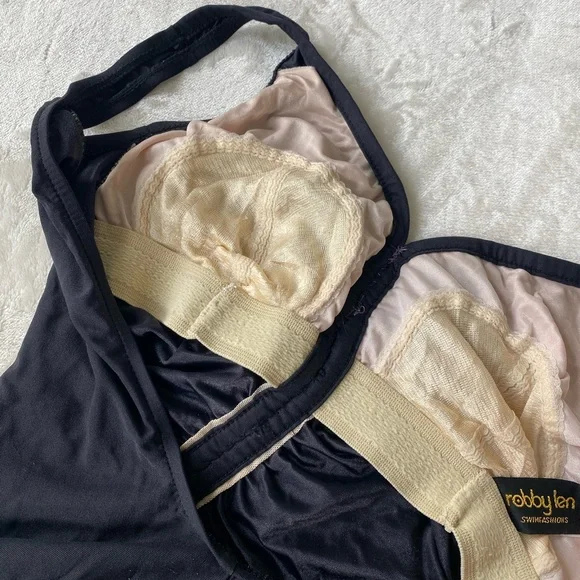 Vintage Black One Piece Swimsuit - Picture 4 of 9